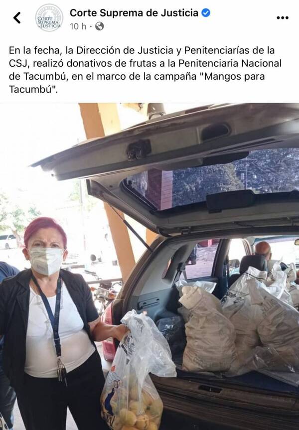Crónica / Cañean a Corte Suprema de Justicia por donar ¡mangos!: "Gran esfuerzo institucional", dijeron
