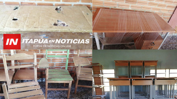 UN ANTES Y DESPUÉS EN MOBILIARIOS ENTREGADOS POR LA GOBERNACIÓN. - Itapúa Noticias