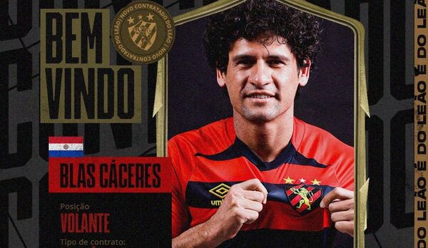 Blas Cáceres, presentado oficialmente en el Sport Recife de Gustavo Florentín