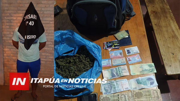 LINCES ATRAPAN A SUPUESTO DELIVERY DE DROGAS EN SAN ISIDRO. - Itapúa Noticias