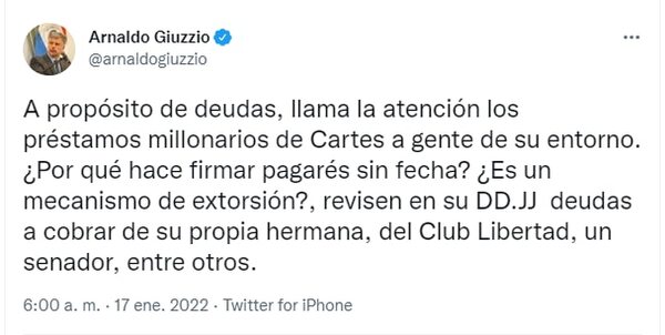 Ministro del Interior acusa de “extorsión” a Horacio Cartes - Nacionales - ABC Color