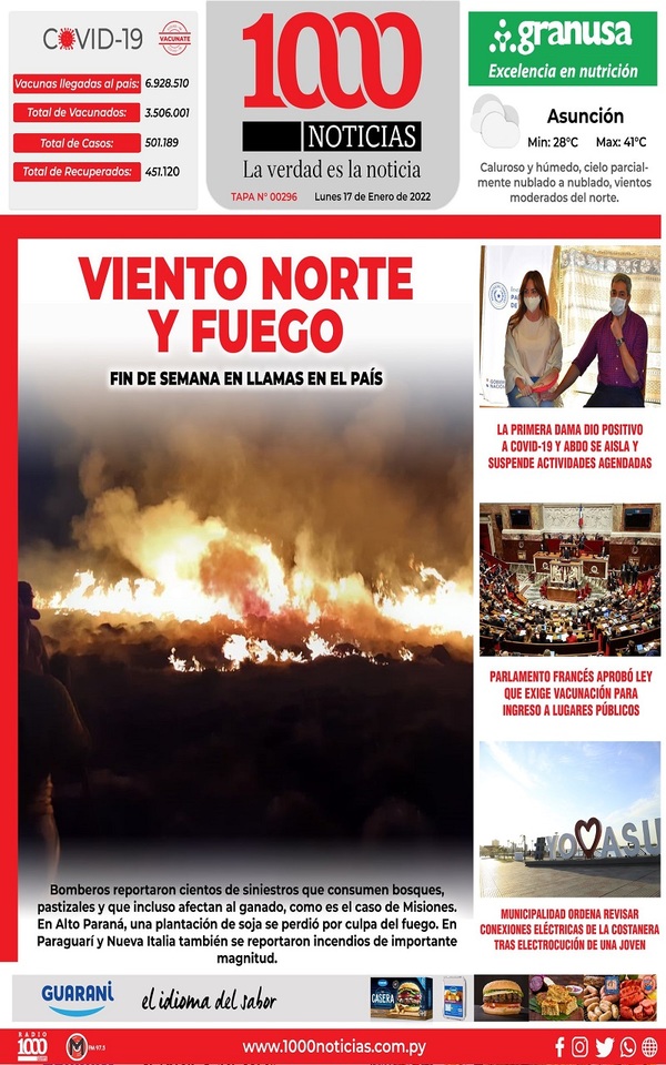 Portadas de este lunes 17 de enero de 2022