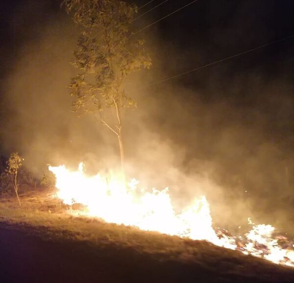 Incendio de pastizales pone en peligro a pobladores de San Pedro - Nacionales - ABC Color