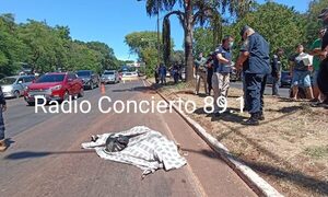 Motociclista muerte al embestir contra un camión de gran porte