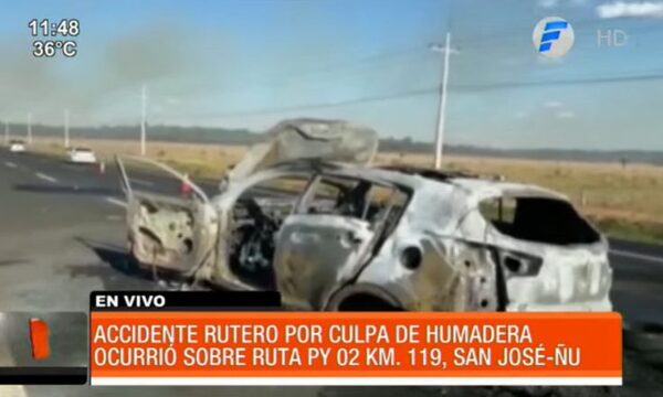 Humareda provoca accidente de tránsito en Caaguazú | Telefuturo