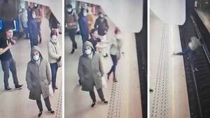 Crónica / [VIDEO] ¡Impresionante! Tren para justo a tiempo para evitar asesinato