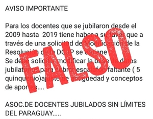 Desmienten publicaciones sobre modificación de datos para aumento a jubilados | OnLivePy