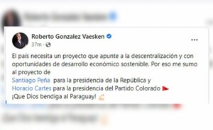 González Vaesken anuncia su apoyo a “HC” de cara al 2023