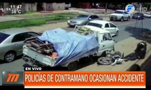 Policías de contramano ocasionan accidente en Limpio | Telefuturo