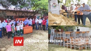 PALADA INICIAL PARA EL POLIDEPORTIVO DE LA ESCUELA JOAQUÍN GÓMEZ DE YATYTAY - Itapúa Noticias