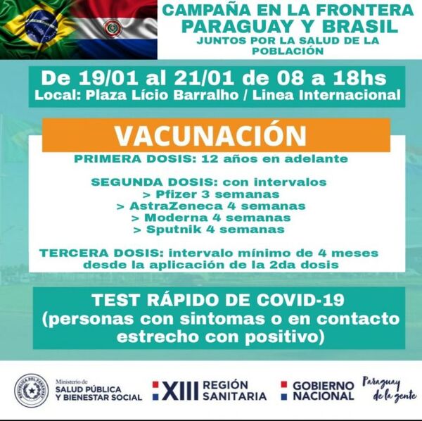 Vacunación contra Covid-19 y test rápido en la Línea Internacional