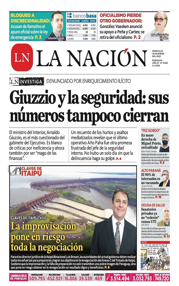 Portadas de este miércoles 19 de enero de 2022