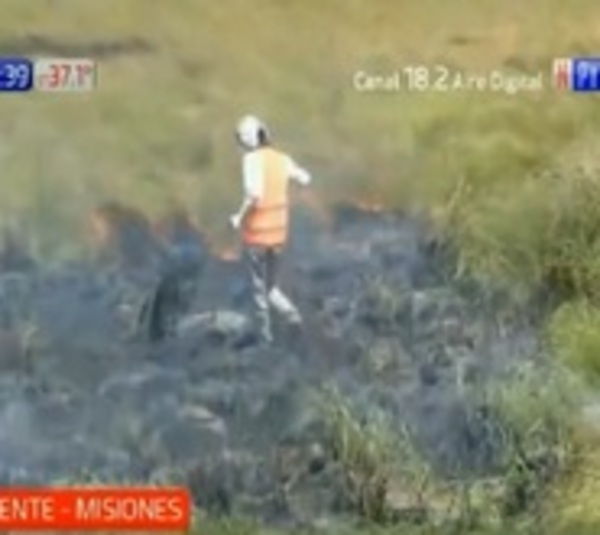 Furiosas llamas se expanden con fuerza en Villa Florida - Paraguay.com