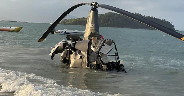 Tres heridos tras estrellarse un helicóptero en una playa de Florianópolis