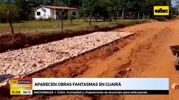 Aparecen obras fantasmas en Guairá tras varias denuncias  - ABC Noticias - ABC Color
