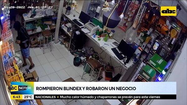 Rompieron blindex y robaron un negocio - ABC Noticias - ABC Color
