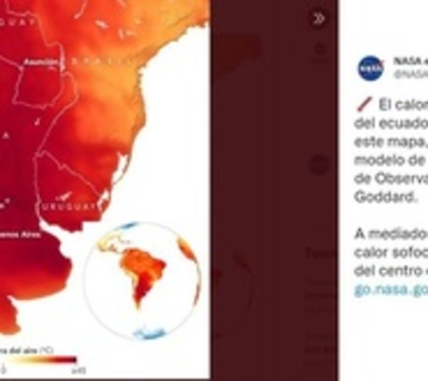 NASA se hace eco de ola de calor en Sudamérica - Paraguay.com
