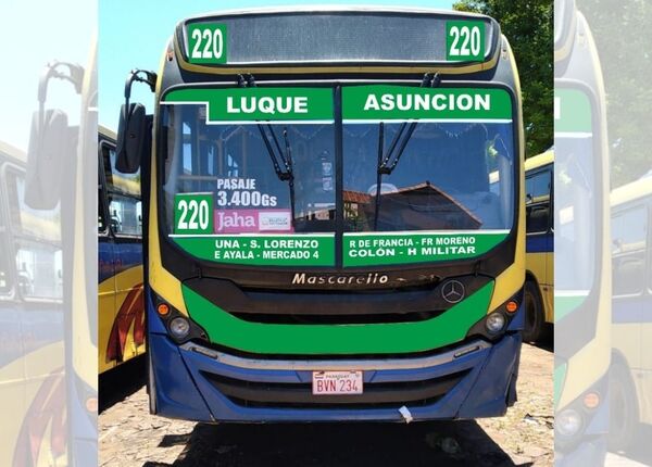 Línea 220 brindará cobertura desde el lunes en Luque, San Lorenzo y Asunción - .::Agencia IP::.