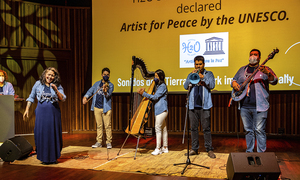 Orquesta H2O con el arpa de agua, presentes en Expo Dubái 2020 - OviedoPress