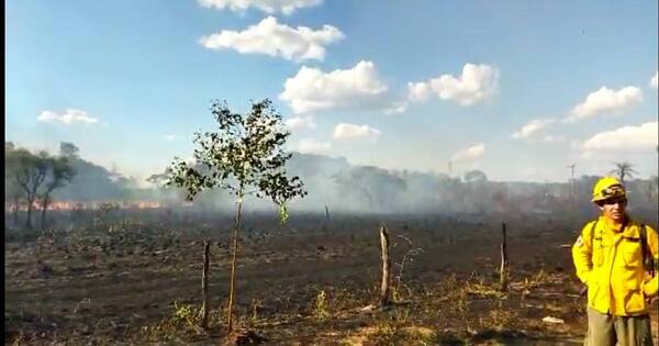 La Nación / Un gran incendio amenaza con alcanzar viviendas en la ciudad de Eusebio Ayala