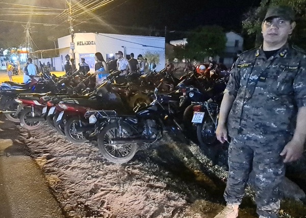 Policía requisa 45 motocicletas en controles nocturnos