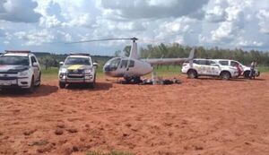 Helicóptero que partió de la frontera es incautado en SP con 250 kg de cocaína