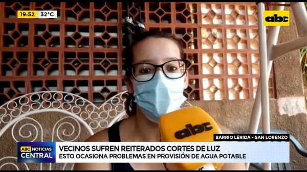 San Lorenzo: constante corte de luz provoca cortes de agua - ABC Noticias Central - ABC Color