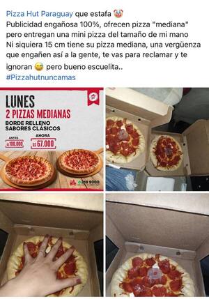 Notifican a conocida pizzería por publicidad engañosa - La Clave