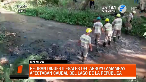 Ciudad del Este: Retiran diques de arroyo que afectaban el nivel del Lago de la República