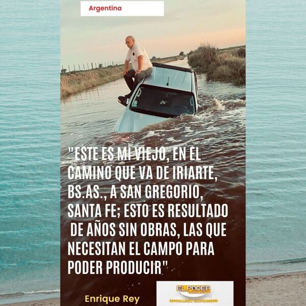 Su camioneta se hundió, pero su historia salió a flote