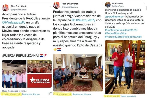 Ante inminente imputación, el gobernador “Pipo” Díaz Verón abraza a Horacio Cartes - Nacionales - ABC Color