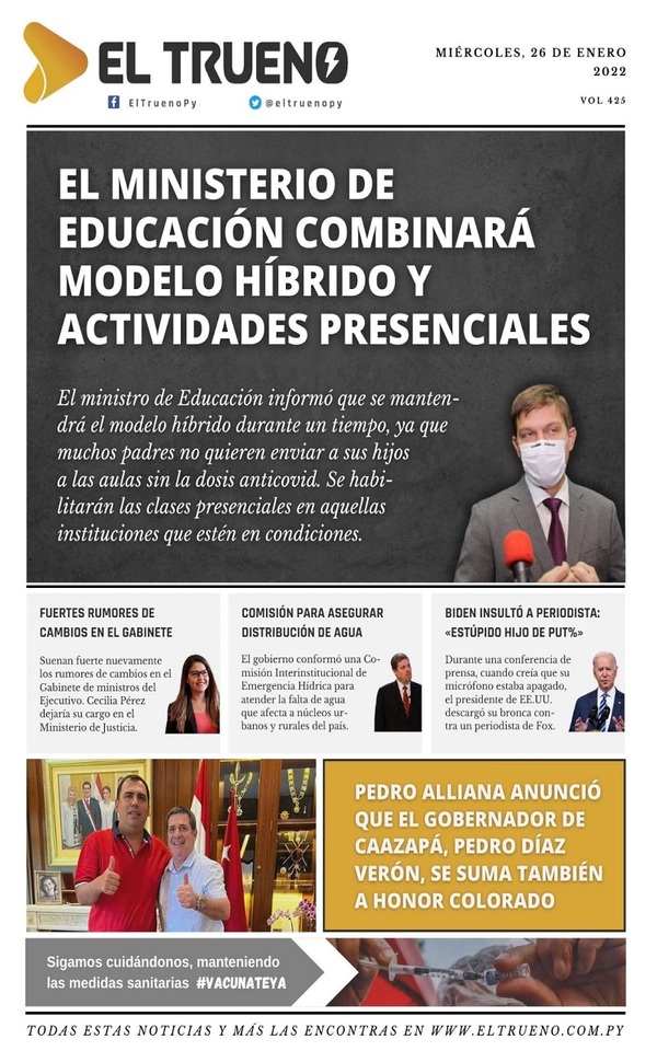 Portadas de este miércoles 26 de enero de 2022