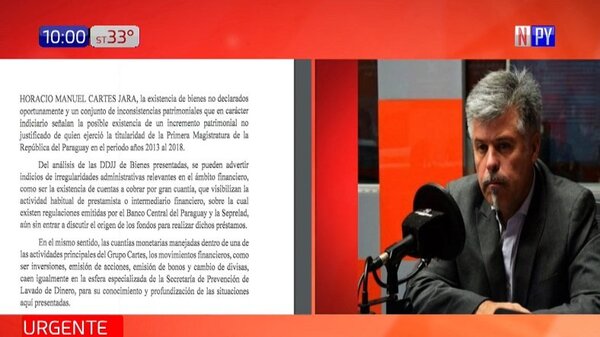 Giuzzio presenta denuncia contra Horacio Cartes | Noticias Paraguay