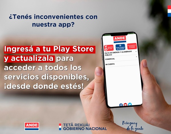 La ANDE informa sobre actualización de la APP
