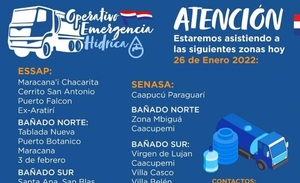 Diario HOY | Essap asistirá a barrios de Asunción y zonas de tres departamentos