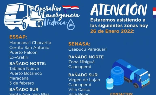 Diario HOY | Essap asistirá a barrios de Asunción y zonas de tres departamentos