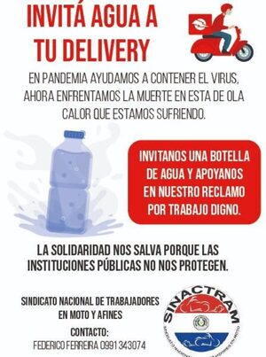 Campaña solidaria: «Invitá agua a tu delivery»