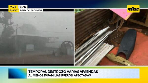 Temporal destrozó varias viviendas en el Bañado Tacumbú - ABC Noticias - ABC Color