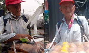 Abuelito de 80 años vende bollos en San Lorenzo - OviedoPress
