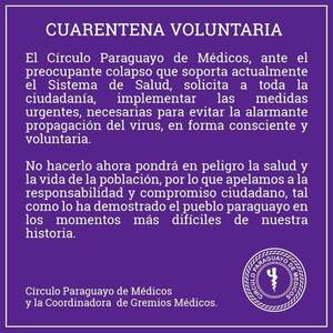 Médicos piden implementar cuarentena voluntaria ante alarmante aumento de contagiados » San Lorenzo PY