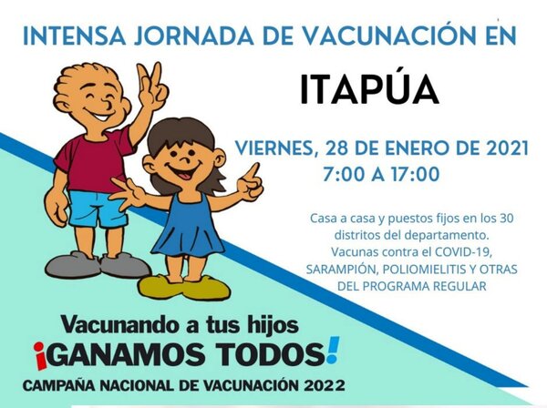 Itapúa realiza hoy su "Día D" de vacunación buscando aumentar población inmunizada - .::Agencia IP::.