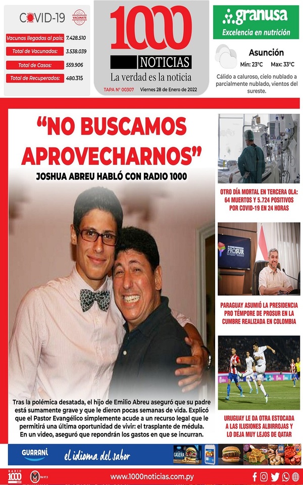 Portadas de este viernes 28 de enero de 2022