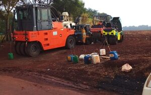 Roban baterías y combustible de empresa que construye la carretera en Puerto Irala – Diario TNPRESS