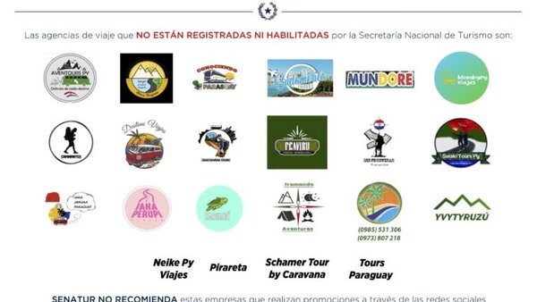 Empresas de turismo NO habilitadas NI registradas ante la SENATUR | Lambaré Informativo