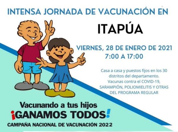 Itapúa realiza hoy su «Día D» de vacunación buscando aumentar población inmunizada