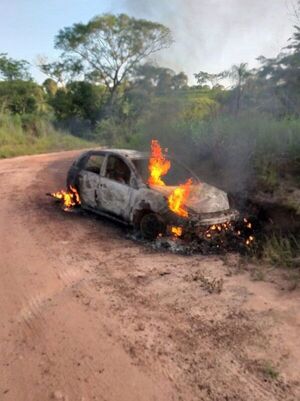 Hallan incinerado vehículo utilizado para ejecutar a un hombre en Yby Yaú