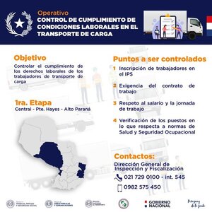 Controlarán condiciones laborales en el transporte de carga en tres departamentos - ADN Digital