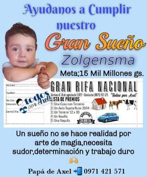 Crónica / No pierden la esperanza de conseguir los 15 mil millones de guaraníes para Axel