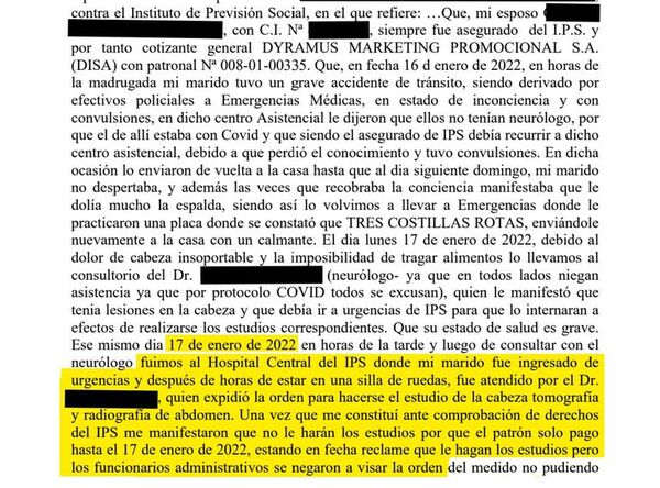 El IPS recurre a humillantes excusas para negar atención a los asegurados - Nacionales - ABC Color