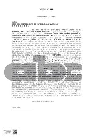 Sumario a uniformado que borró orden de captura de Bogado Quevedo podría durar seis meses, indican  - Ancho Perfil - ABC Color